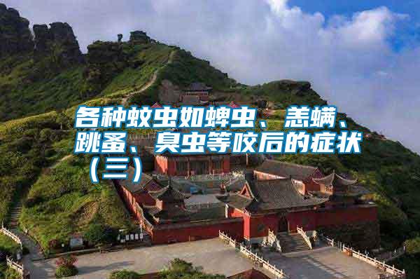 各種蚊蟲如蜱蟲、恙螨、跳蚤、臭蟲等咬后的癥狀（三）