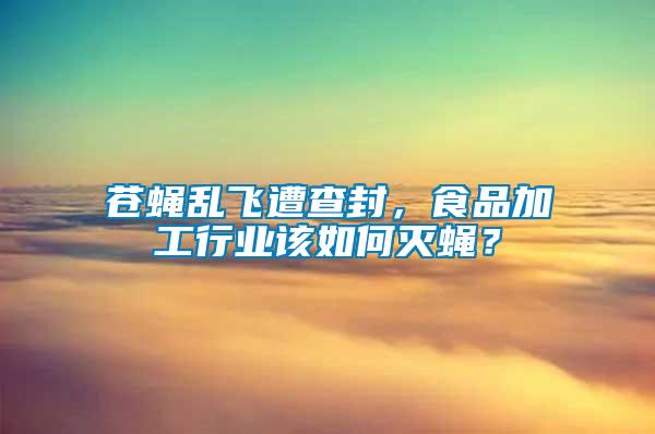 蒼蠅亂飛遭查封，食品加工行業該如何滅蠅？