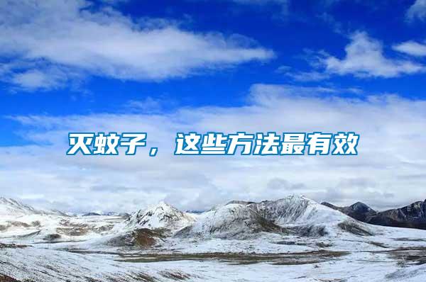 滅蚊子，這些方法最有效