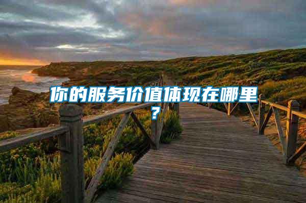 你的服務價值體現在哪里？