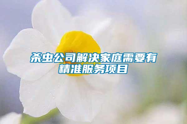 殺蟲公司解決家庭需要有精準服務(wù)項目