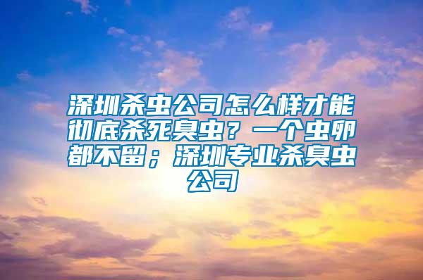 深圳殺蟲公司怎么樣才能徹底殺死臭蟲？一個(gè)蟲卵都不留；深圳專業(yè)殺臭蟲公司