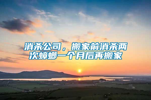 消殺公司，搬家前消殺兩次蟑螂一個月后再搬家