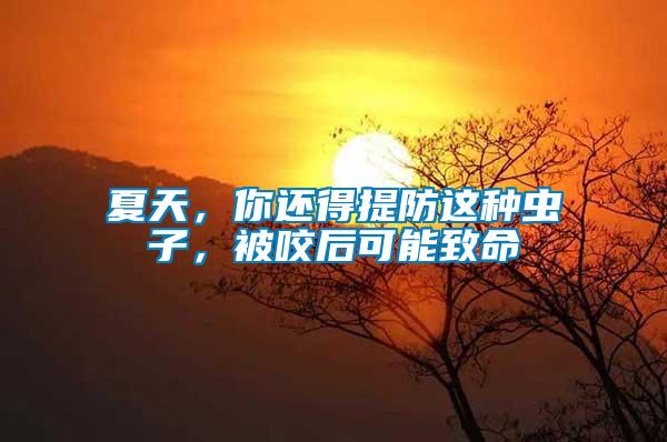 夏天，你還得提防這種蟲子，被咬后可能致命
