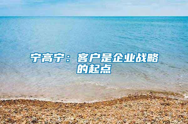 寧高寧：客戶是企業戰略的起點