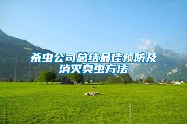 殺蟲公司總結最佳預防及消滅臭蟲方法