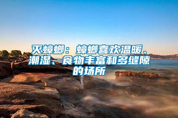 滅蟑螂：蟑螂喜歡溫暖、潮濕、食物豐富和多縫隙的場所