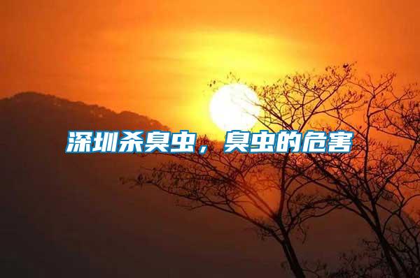 深圳殺臭蟲，臭蟲的危害