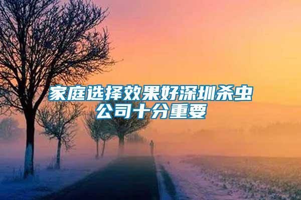 家庭選擇效果好深圳殺蟲(chóng)公司十分重要