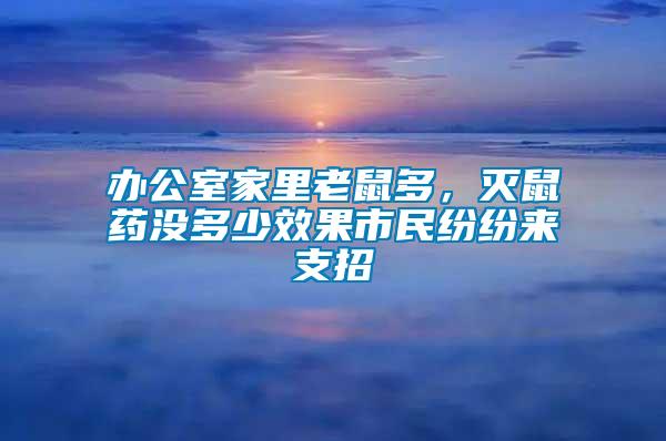 辦公室家里老鼠多，滅鼠藥沒(méi)多少效果市民紛紛來(lái)支招