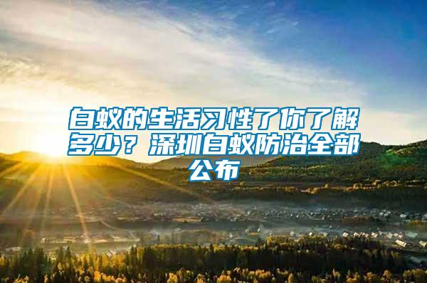 白蟻的生活習性了你了解多少？深圳白蟻防治全部公布