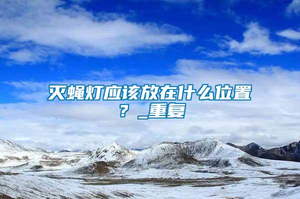 滅蠅燈應該放在什么位置？_重復
