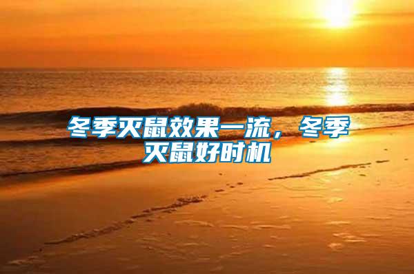冬季滅鼠效果一流，冬季滅鼠好時(shí)機(jī)