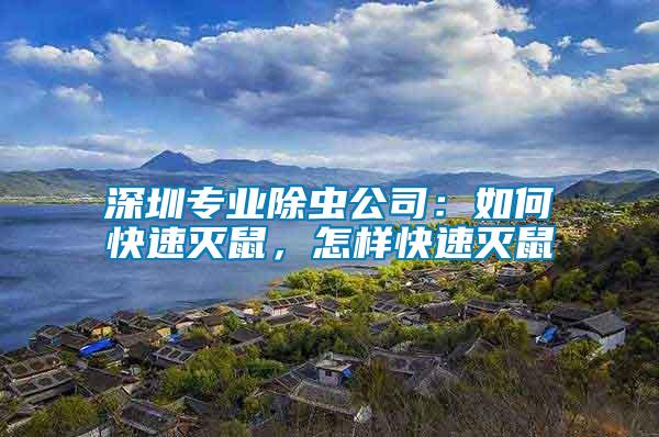 深圳專業(yè)除蟲公司：如何快速滅鼠，怎樣快速滅鼠