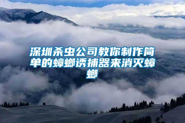 深圳殺蟲公司教你制作簡(jiǎn)單的蟑螂誘捕器來消滅蟑螂