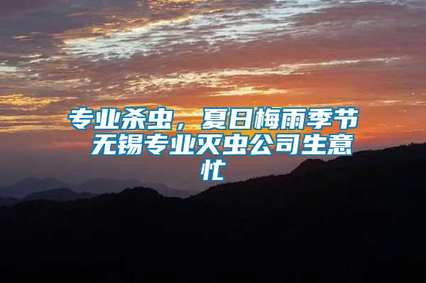 專業(yè)殺蟲(chóng)，夏日梅雨季節(jié) 無(wú)錫專業(yè)滅蟲(chóng)公司生意忙