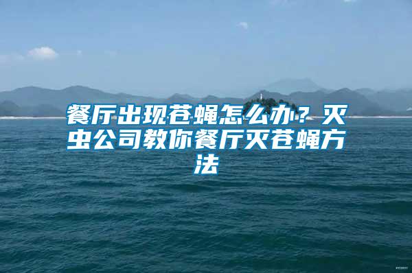 餐廳出現(xiàn)蒼蠅怎么辦？滅蟲公司教你餐廳滅蒼蠅方法
