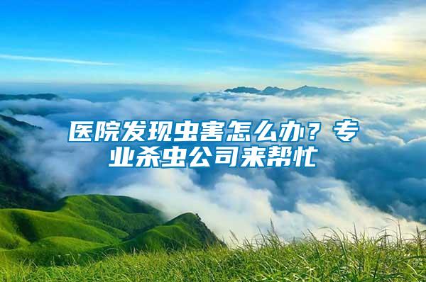 醫院發現蟲害怎么辦？專業殺蟲公司來幫忙