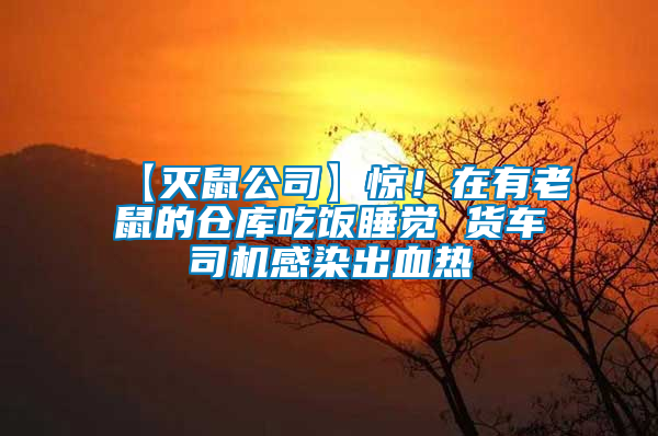 【滅鼠公司】驚！在有老鼠的倉庫吃飯睡覺 貨車司機(jī)感染出血熱