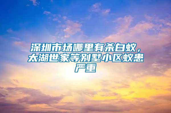 深圳市場哪里有殺白蟻，太湖世家等別墅小區蟻患嚴重