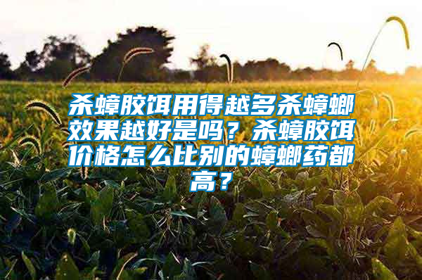 殺蟑膠餌用得越多殺蟑螂效果越好是嗎？殺蟑膠餌價格怎么比別的蟑螂藥都高？