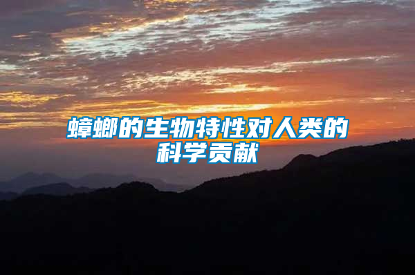 蟑螂的生物特性對人類的科學(xué)貢獻